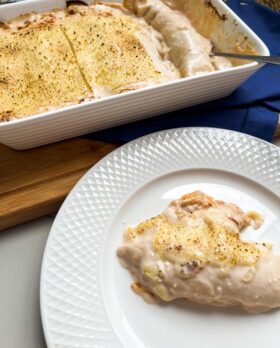panqueca de frango com requeijão
