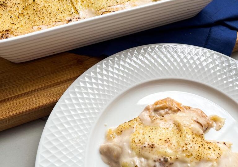 Panqueca de frango com requeijão